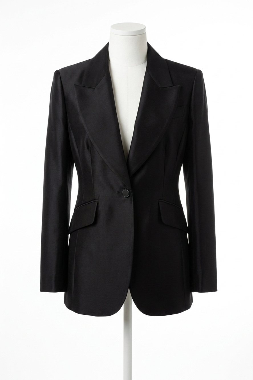 NEW ZIMMERMANN women's long sleeves wool and silk blazer in black